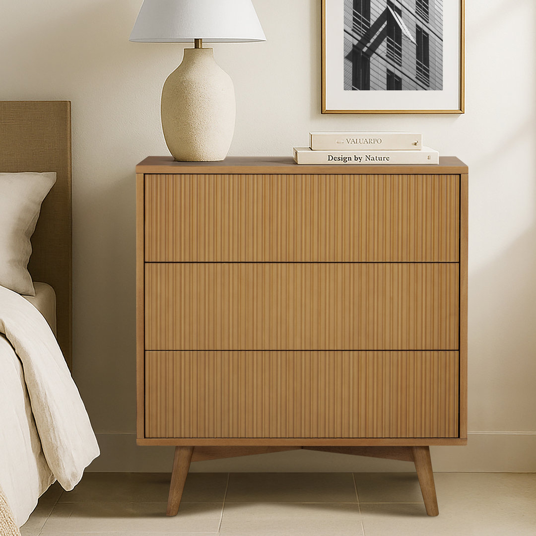 Teamson Home Tremolo 3-drawer Dresser, Walnut Natural 81cm H X 76cm W X 45cm D